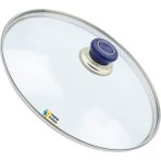 Tencere Sahan Tava Cam Kapağı Kapak 36 cm Lacivert Tutma Tepesi - Adet-Set