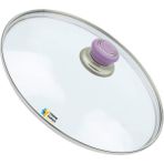 Tencere Sahan Tava Cam Kapağı Kapak 36 cm Lila Tutma Tepesi - Adet-Set