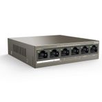 Tenda 6 Port Fast Ethernet PoE Anahtarı, 4 PoE+ Bağlantı Noktası, Uplink ve NVR Bağlantı Noktası (QoS, Tak ve Çalıştır, IEEE-802.3af/at, Fansız, 250 m Menzil, Metal Gövde) (TEF1106P-4-63W)