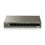 Tenda 8 PoE+ bağlantı noktası ve 1 Uplink bağlantı noktası, Fast Ethernet ağ anahtarı (58W PoE+ Switch, VLAN, IEEE 802.3af/at, 250 m iletim menzili, metal gövde) (TEF1109P-8-63W)