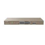 Tenda Full Poe Teg1118p-16-250 W 16 port 250 W Gb 2x Sfp Yönetilemez Switch