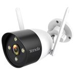 Tenda Güvenlik Kamerası Dış WLAN, 1080P IP Kamera, 30 m Tam Renkli Gece Görüşü, İki Yönlü Ses, Alarm Bildirimi, Kişi Tanıma ve Hareket Algılama, IP66, SD Kart ve Bulut ve NVR Bellek, CT3