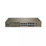 Tenda Tef1118p-16-150W 10/100 16 Port Poe 2 Port Gigabit Uplink 1 Port Sfp Yönetilemez 150W Poe Switch