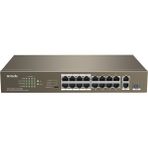 Tenda TEF1118P-16-150W 16PORT 10/100 Poe +2 Gigabit/sfp Switch