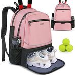 Tenis Çantası Tenis Sırt Çantası Kadın Erkek için 2 Raket Çantası Yalıtımlı Cepli ve Havalandırmalı Ayakkabı Bölmeli Badminton Squash Raketlerini Tutmak için Büyük Raket Çantaları, Turşu Kürekleri ve