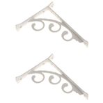 Tenlacum 2 Adet L Şekilli Duvara Monte Raf Braketi Metal Asma Tutucu Beyaz - Beyaz, (20 x 25 cm)