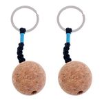 Tenlacum 2 Parça Tekne Deniz Kayık Kano Anahtarlık/Yüzen Anahtarlık Anahtar Halkası/Yüzdürülebilir Anahtarlık Yüzdürülebilir Mantar Top - 35 mm
