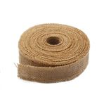 Tenlacum 5 m rulo Doğal Jüt Çuval Bezi Rulo Kayış Hessian Jüt Kumaş Kurdele Kemer Kendin Yap El Sanatları Düğün Dekorasyonları, Noel için (2,5 cm)
