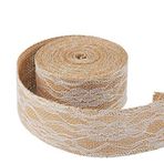 Tenlacum Çuval Bezi Kurdele 10 Metre Vintage Çuval Bezi Dantel Süsleme, Doğal Jüt Kurdele Rulo, Dalgalı ve Çiçek Desenli Sanat ve El Sanatları için, Kendin Yap Düğün Dekorasyonları, 5 cm Genişlik