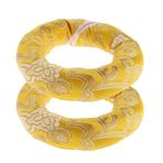 Tenlacum El yapımı ipek brokar yuvarlak Tibet şarkı kasesi yastık yüzük yastık 10 cm (2 parça)