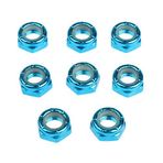 Tenlacum Karbon Çelik Longboard Kamyon Aks Vidası Somunlar Kaykay Balık Tahtası Donanım İç Çap 7 mm (8 parça) (Mavi)