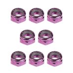 Tenlacum Karbon Çelik Longboard Kamyon Aks Vidası Somunlar Kaykay Balık Tahtası Donanım İç Çap 7 mm (8 parça) (Mor)