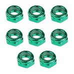 Tenlacum Karbon Çelik Longboard Kamyon Aks Vidası Somunlar Kaykay Balık Tahtası Donanım İç Çap 7 mm (8 parça) (Yeşil)