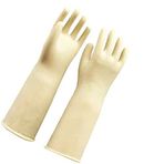Tenlacum PICK Uzun Eldiven Dayanıklı Doğal Lateks Kauçuk Eldivenler Kaymaz Tutuş Ev Sürüsü Yıkama Beyaz- gösterildiği gibi, Beyaz 60 cm (Beyaz 60 cm)