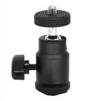 Tenlacum Top başlı flaş yuvası adaptörü, 360 derece döner başlıklı ayakkabı montaj aparatı, 1/4 inç tripod vida başlığı, kilitli ve flaş yuvası adaptörü, DSLR kamera video ışığı LCD monitörler için