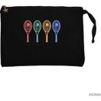 Tennis Racket Siyah Clutch Astarlı Cüzdan / El Çantası - 25x18cm