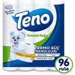 Teno 2 Katlı Cilt Dostu Tuvalet Kağıdı 96 Rulo – Yüksek Emicilik Ve Ekonomik Avantaj Paketi