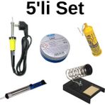 Tenon 40W Kalem Havya + Stand + Lehim Pompası + 25 gr Lehim Teli + 20 gr Lehim Pastası – Lehim Seti - Sarı