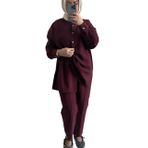 Tensel kumaş Bordo Tesettür takım