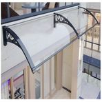 Tente Kanopi, Ön Kapı Gölgelik Tente Dış Mekan Çatı Kaplama Sundurma Örtüsü Alüminyum Polikarbonat Dış Garaj Balkon Şeffaf 61 cm x 429 cm