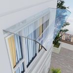 Tente, Polikarbonat Sundurma Tentesi - Yağmur Güneşi UV Koruması için Şeffaf Kavisli Gölgelik - Bahçe, Veranda, Balkon ve Kar Kaplaması için Dış Mekan Barınağı