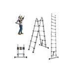TENTTECH 4,4 Metre 7+7 Basamaklı A Tipi Uzayan Alüminyum Teleskopik Merdiven