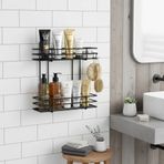 Teome Yapışkanlı 2 Katlı Banyo Rafı Duş Şampuanlık Duvar Düzenleyici Organizer