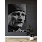Teona Ahşap Atatürk Siyah Beyaz Ahşap Mdf Dekoratif Dikdörtgen Ev,İşyeri Duvar Tablo
