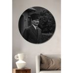 Teona Ahşap Atatürk Siyah Beyaz Ahşap Mdf Dekoratif Yuvarlak Ev,İşyeri Duvar Tablo