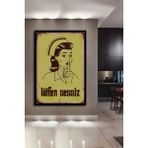 Teona Ahşap Dekoratif Tablo Sus Yapan Hemşire Retro Vintage Çerçeve Görünümlü Dikey Duvar Dekorasyon Tablosu - 70 x 50 - Kırmızı