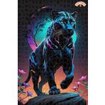 Teona Ahşap Gece Aydınlığında Neon Panter Dekoratif Çift Katlı Çerçeveli Asılabilir Ahşap Puzzle 500 PARÇA 50X30