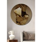 Teona Ahşap Geometrik Taş Heykel Soyut Sanat Ahşap Mdf Dekoratif Yuvarlak Ev,İşyeri Duvar Tablo