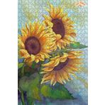 Teona Ahşap Güneşin Çiçekleri Dekoratif Çift Katlı Çerçeveli Asılabilir Ahşap Puzzle 500 PARÇA 50X30