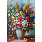 Teona Ahşap Güzel Çiçek Buketi Dekoratif Çift Katlı Çerçeveli Asılabilir Ahşap Puzzle 1000 PARÇA 50X70