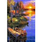 Teona Ahşap Lüks Trend Tasarım Doğa Manzara Çift Katlı Çerçeveli Asılabilir Ahşap Puzzle 150 PARÇA 20X30