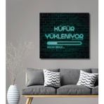 Teona Ahşap Neon Işıklı Küfür Yükleniyor Ahşap Dekoratif Ev,antre,salon,ofis,mutfak,yatak Odası Tablo - 70 x 50 - Kırmızı