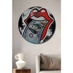 Teona Ahşap Para Ve Dudaklar Pop Art Ahşap Mdf Dekoratif Yuvarlak Ev,İşyeri Duvar Tablo