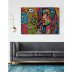 Teona Ahşap Pop Art Puzzle Yüz İllüstrasyonu Dekoratif Ahşap Mdf Dikdörtgen Ev,İşyeri Duvar Tablo