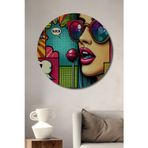 Teona Ahşap Pop Art Tarzı Renkli Dekoratif Ahşap Mdf Yuvarlak Ev,İşyeri Duvar Tablo