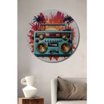 Teona Ahşap Retro Müzik Kutusu Dekoratif Ahşap Mdf Yuvarlak Ev,İşyeri Duvar Tablo