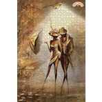 Teona Ahşap Şemsiyeli Lady Ve Kont Desenli Çift Katlı Çerçeveli Asılabilir Ahşap Puzzle 1000 PARÇA 50X70