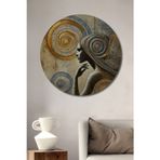 Teona Ahşap Spiral Figüratif Portre Soyut Sanat Ahşap Mdf Dekoratif Yuvarlak Ev,İşyeri Duvar Tablo
