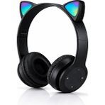 Tepex Renkli Işıkları Yumuşak Yapısıyla Çocuklar Için Eğlenceli Hafif Bluetooth Kulaklık.... - Siyah