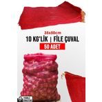 Tepsan 10 KGLIK SOĞAN - MİDYE - PATATES - CEVİZ ÇUVALI| FİLE ÇUVAL | KIRMIZI ÇUVAL |35X50 CM | 50 Lİ PAKET