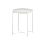 Tepsili Sehpa, Yuvarlak Beyaz Renk Ikea Çıkarılabilir Tepsi - Modern Sehpa 45x53 Cm