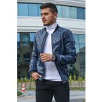 Terapi Men 20K-8100104-01 Lacivert Erkek Deri Ceket