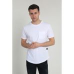Terapi Men 20Y-3400728-01 Beyaz Kısa Kollu Oval Kesim Cepli Erkek T-shirt
