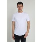 Terapi Men 21K-3400741-01 Beyaz Kısa Kollu Oval Kesim Basic Erkek T-shirt