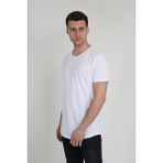 Terapi Men 21Y-3400747-01 Beyaz Bisiklet Yaka Nokta Desenli Erkek T-shirt