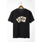 Terapi Men 22Y-3400762-2 İskambil Kağıdı Baskılı Bisiklet Yaka Oversize Erkek T-Shirt